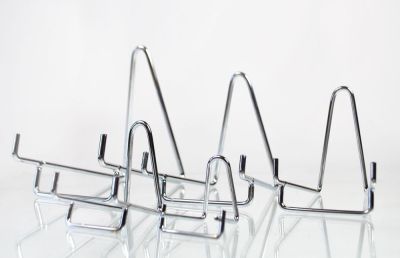 Metal display stands, chrome plated