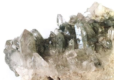 Rock crystal xx with Chlorite, AUT