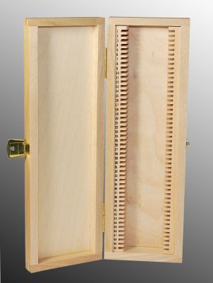 Präparatekasten aus Holz für 50 Objektträger 28x48 mm