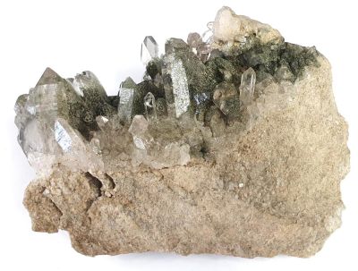 Rock crystal xx with Chlorite, AUT