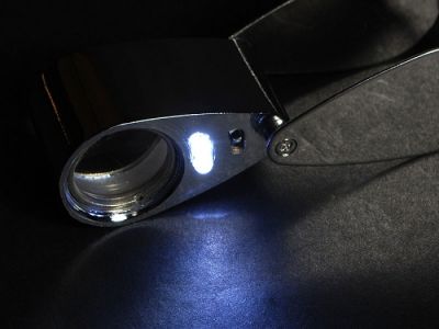 Folding magnifier 10x with 2 LEDs / misprint